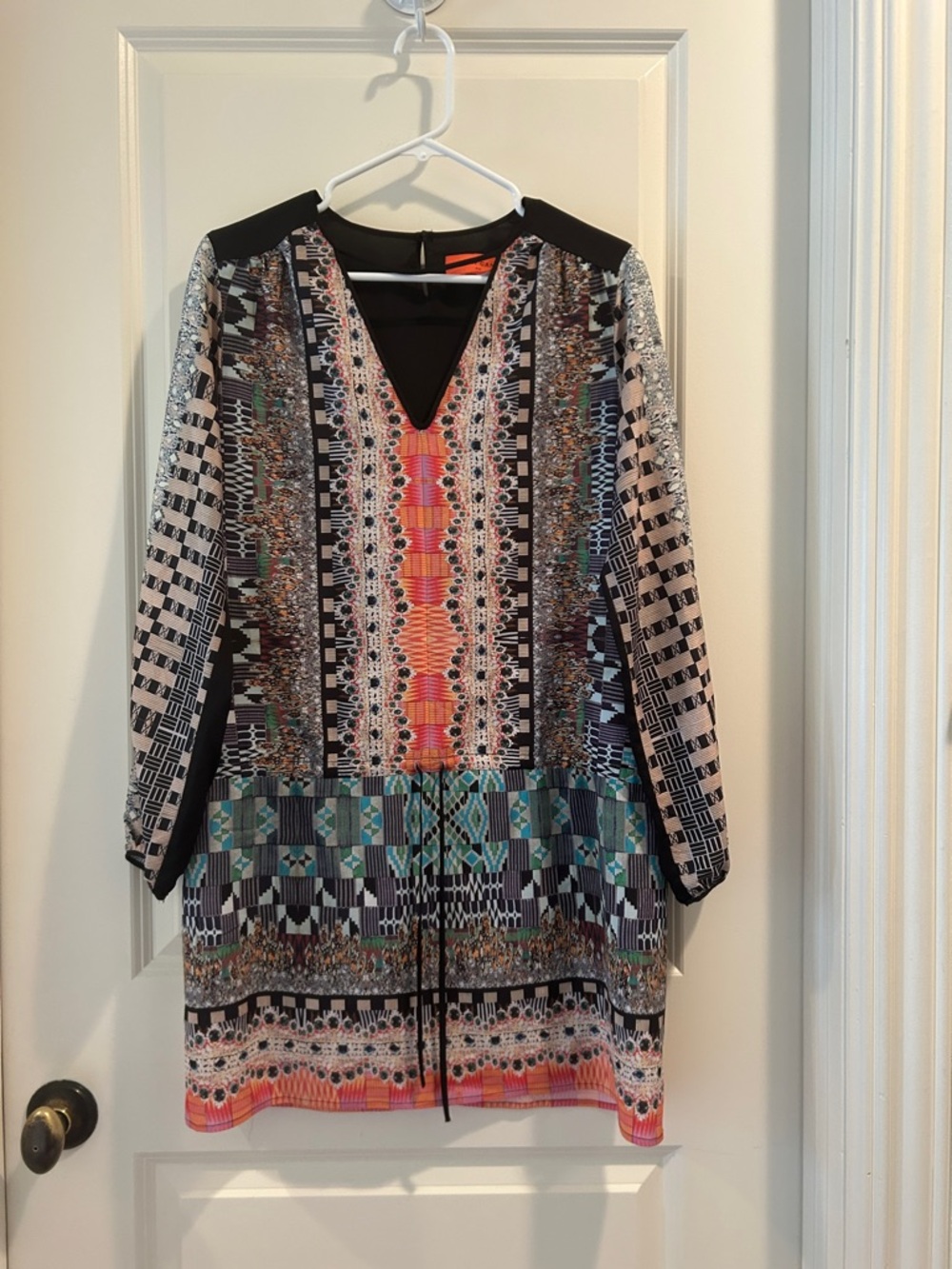 Clover Canyon Aztec Navajo print Vibrant Multicolor Patterned Tunic Dress size S